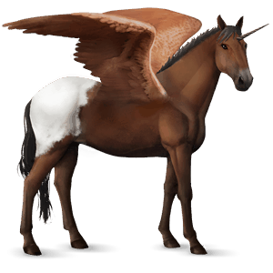 bevingad ridenhörning paint horse körsbärsbrun tobiano