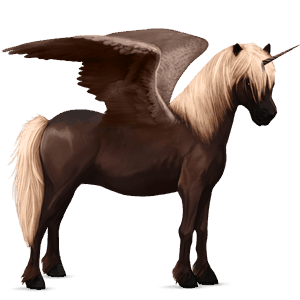 bevingad enhörningsponny  haflinger mörk linfux 