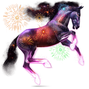 den gudomliga hästen fyrverkerier